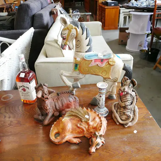 ornamental horses, dragons, Italian candlestick Horse H-480