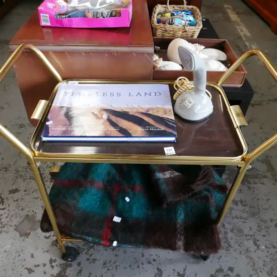 retro brass and formica tea trolley
