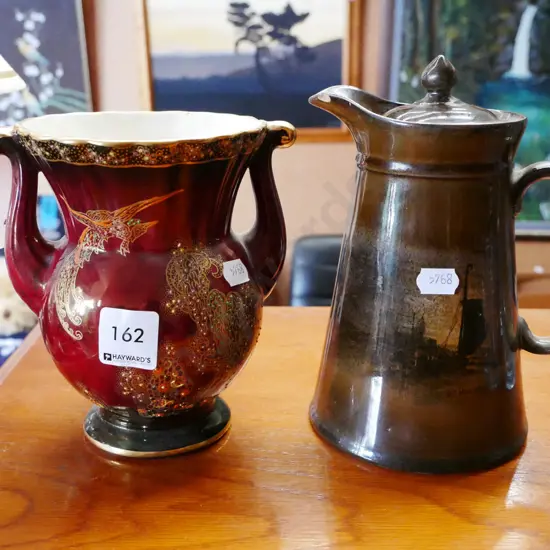  Crown Devon vase, Royal Vista jug H-200