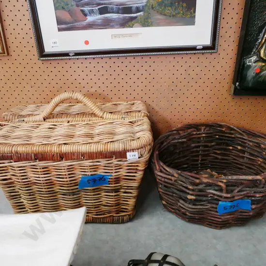 2 cane baskets