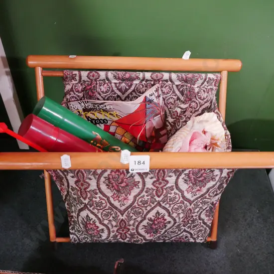 knitting bag, needles, patterns, yarn