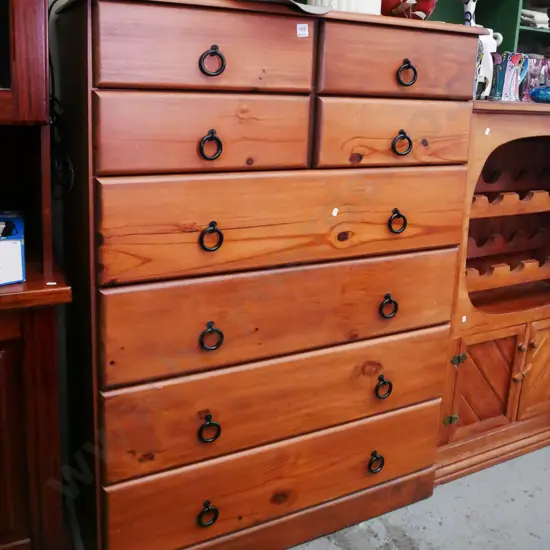 solid pine 8 drawer chest H-1290 W-930 D-435