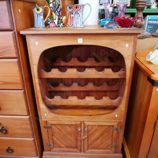 rimu 2 door cupboard/wine rack H-1010 W-700 D-330