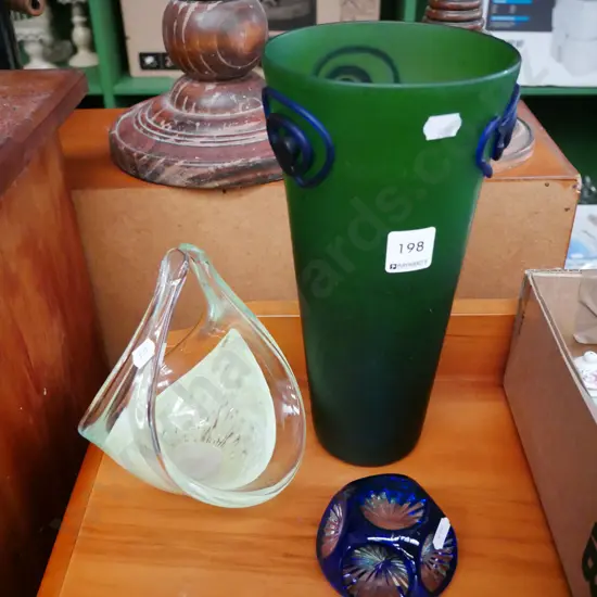 glass vase, glass basket, glass paperweight Vase H-270