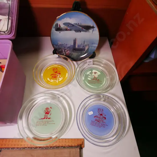 4x Sgt Dan Creamoata bowl, Franklin Mint RAF plate