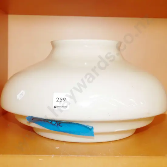 large milk glass light fitting, has significant crack