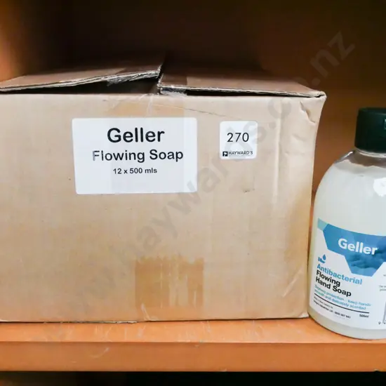 box; Geller antibacterial hand soap