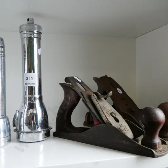 2x vintage torches, hand planes