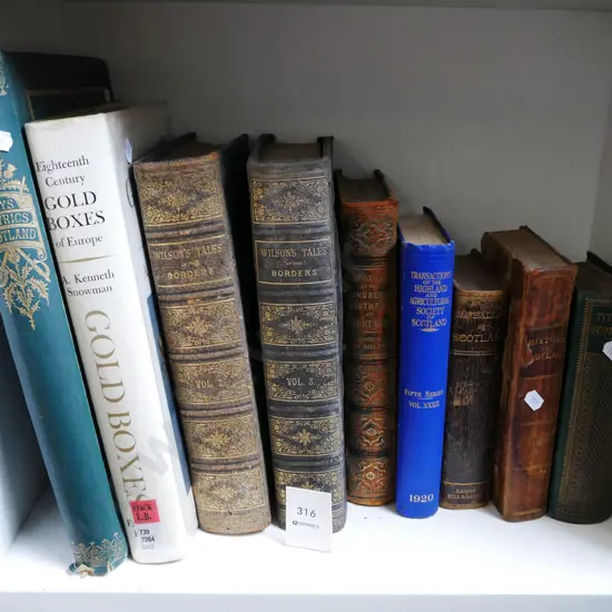 shelf; vintage books