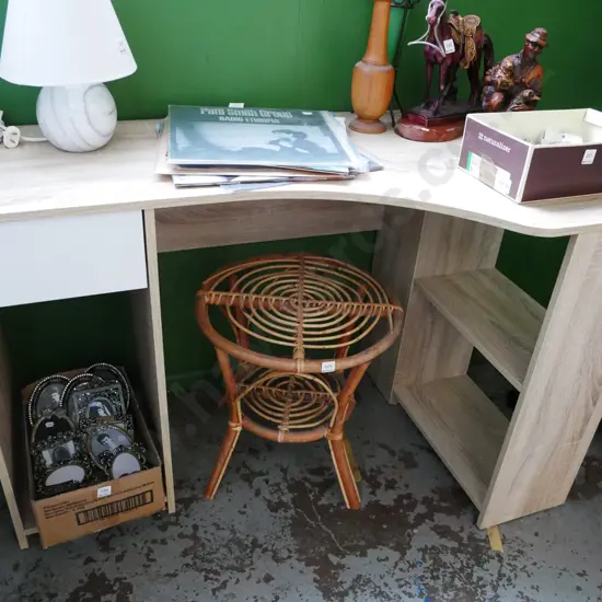 mdf faux wood veneer corner desk H-760 W-1200 D-650