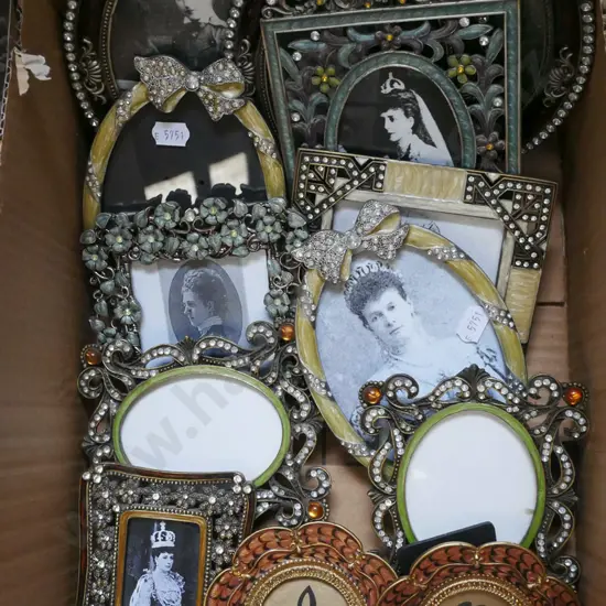 box; ornate photo frames with photos of Queen Alexandra
