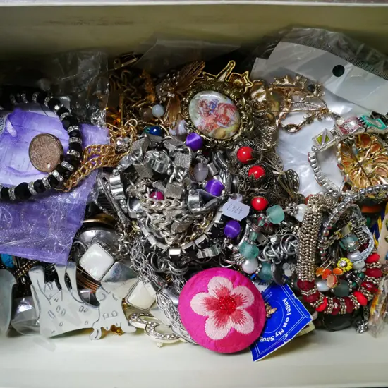 box of costume jewellery