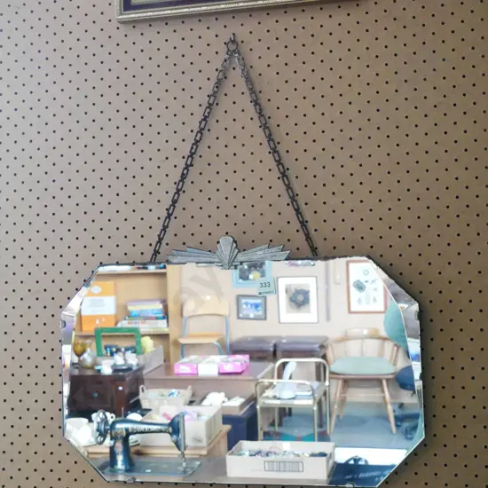 deco wall mirror - some tarnishing