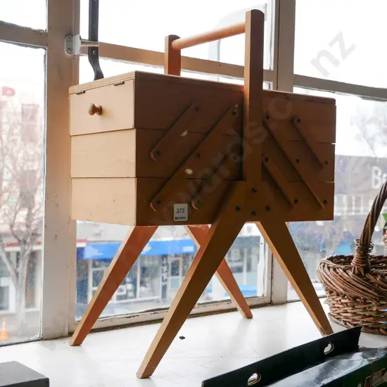 wooden sewing concertina