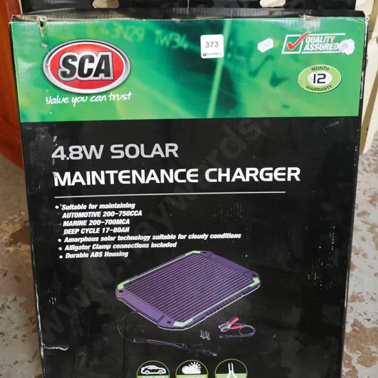 box; SCA 4.8W solar maintenace charger