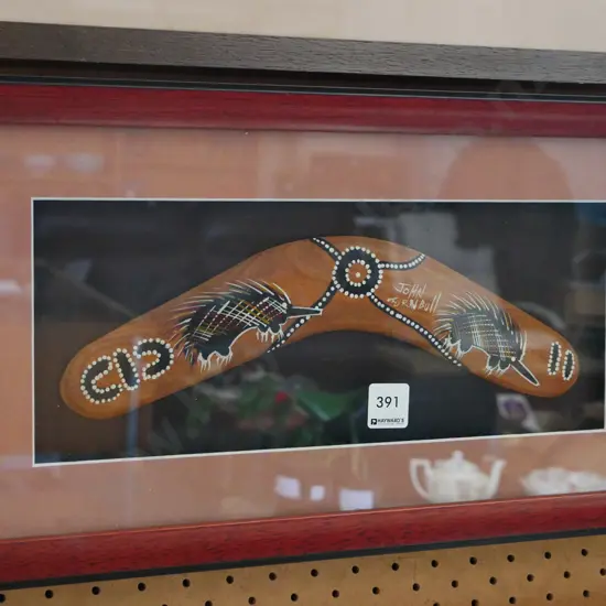 framed souvenir boomerang