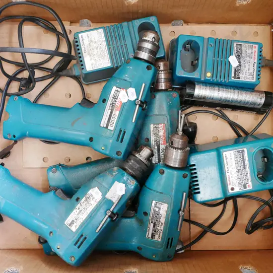box of early Makita battery drills