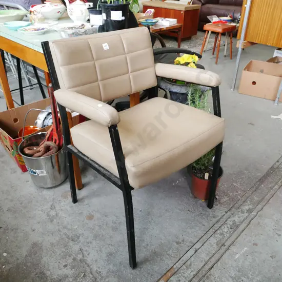 mid-century vinyl reception chair