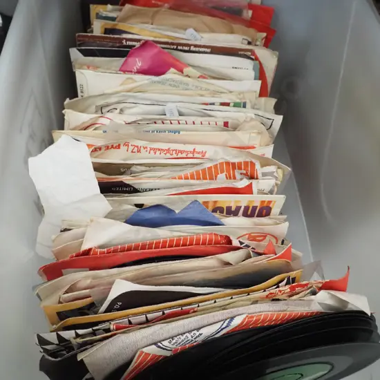 plastic tub of 45s