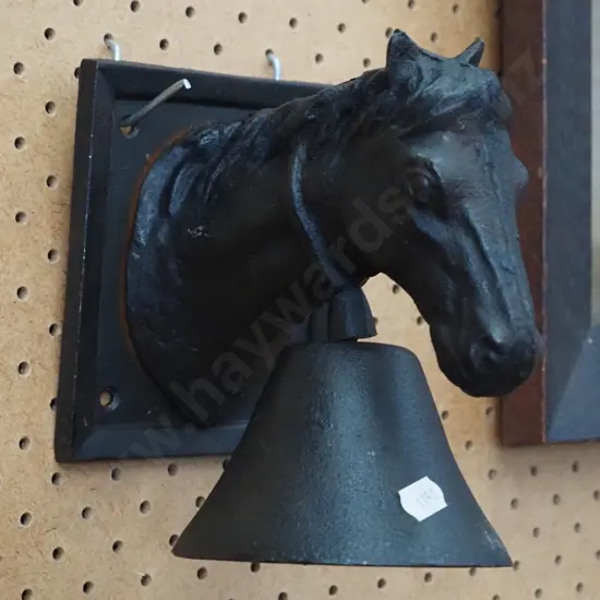 cast iron horse themed wall mounted bell - missing dongle