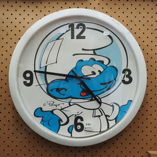 Smurf themed wall clock