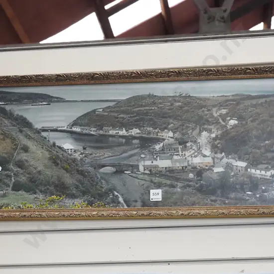 gilt framed photo print  - fishing village