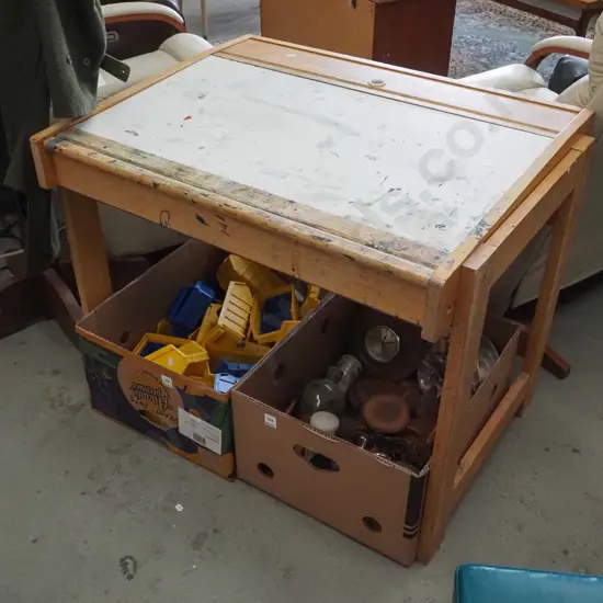 child's craft desk - well used
