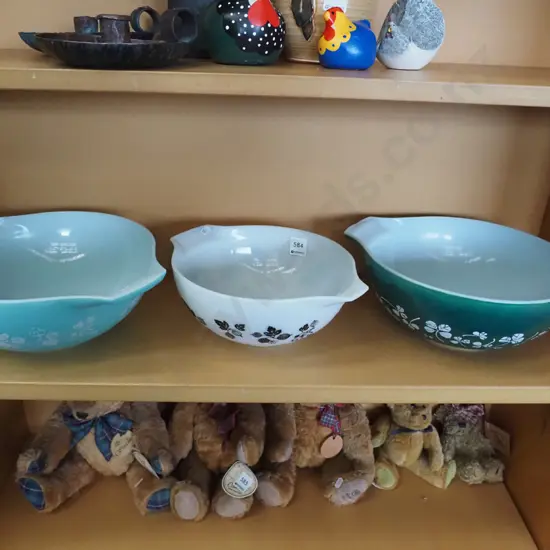 3x mid-century mixing bowls