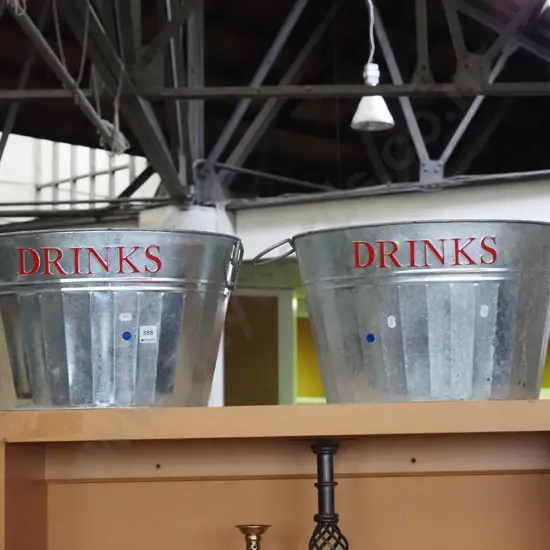2x tin drinks buckets