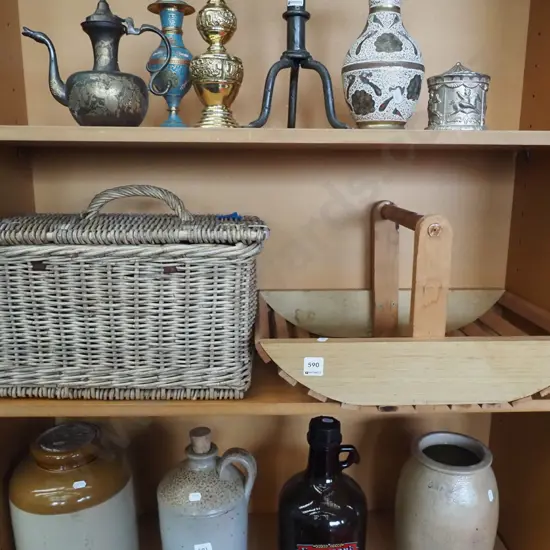 lidded cane basket, wooden basket