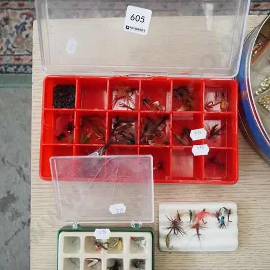 2x containers of fy fishing flies