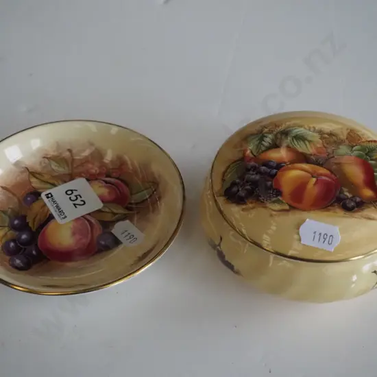 Aynsley Orchard Gold trinket  box,  pin dish