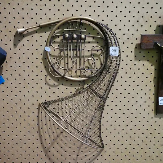 wrought metal wall art - French horn