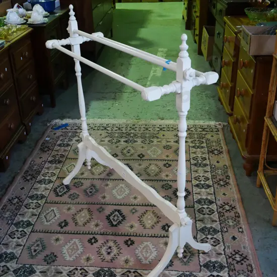white painted towel rail