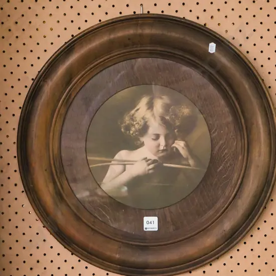 framed cherub print