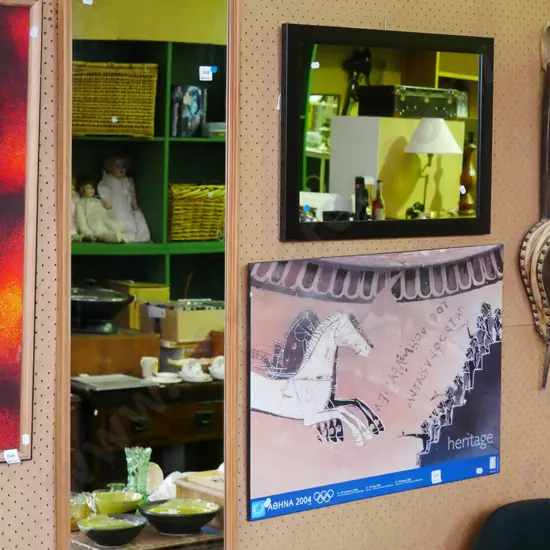 2x wall mirrors - blue dots