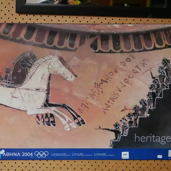 framed Athens Olympics 2004 print on board