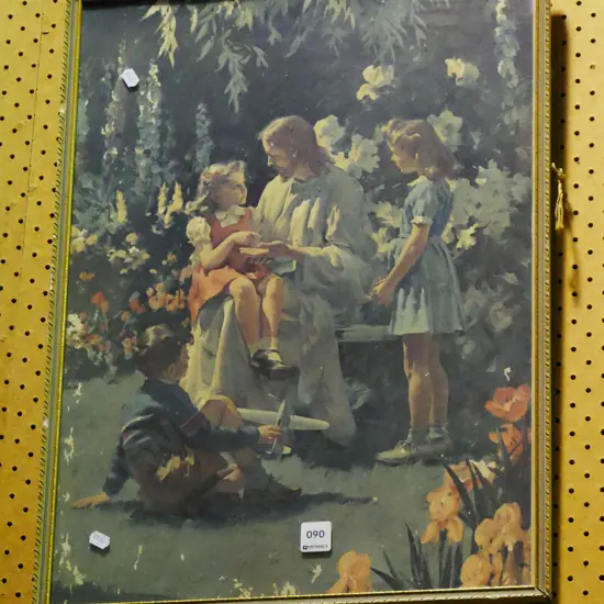 framed religious print