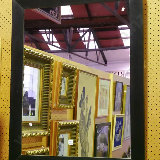 large black stained wall mirror