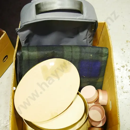 box; Bionic backpack, travel rug, lidded craft boxes