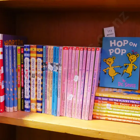 childrens books; Dr Suess, Horrid Henry etc