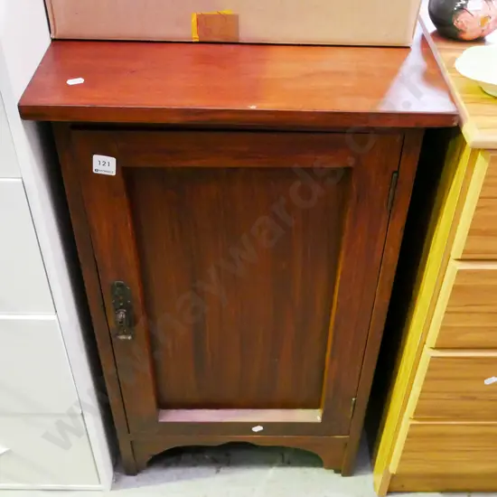 solid wood single door pot cupboard with 2 internal shelves H-760 W-450 D-280