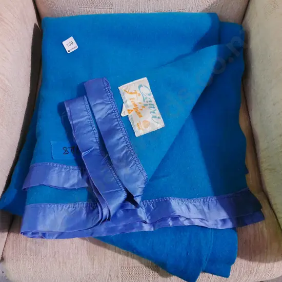 blue woollen blanket