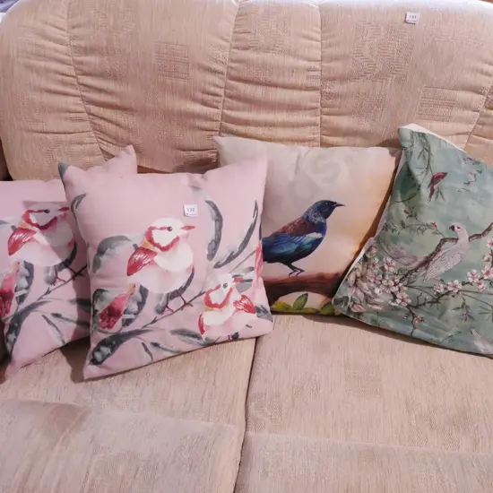 4x bird themed cushions