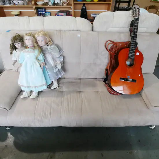 suedette 3 seater drop back divan bed