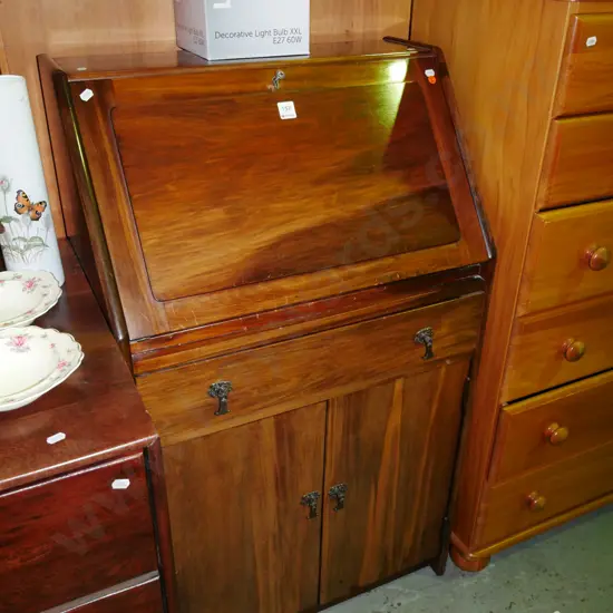 rimu 2 door 1 drawer drop front bookcase H-1050 W-620 D-360