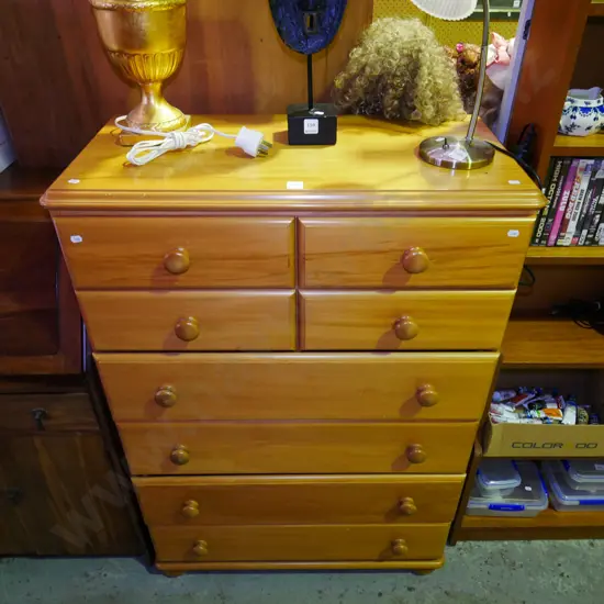 solid rimu and pine 8 drawer tall boy H-1190 W-810 D-400