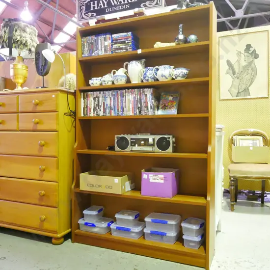 mahogany veneer bookcase H-1660 W-1020 D-240