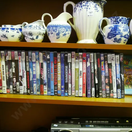 shelf of DVDs