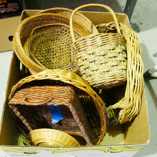 box of cane baskets